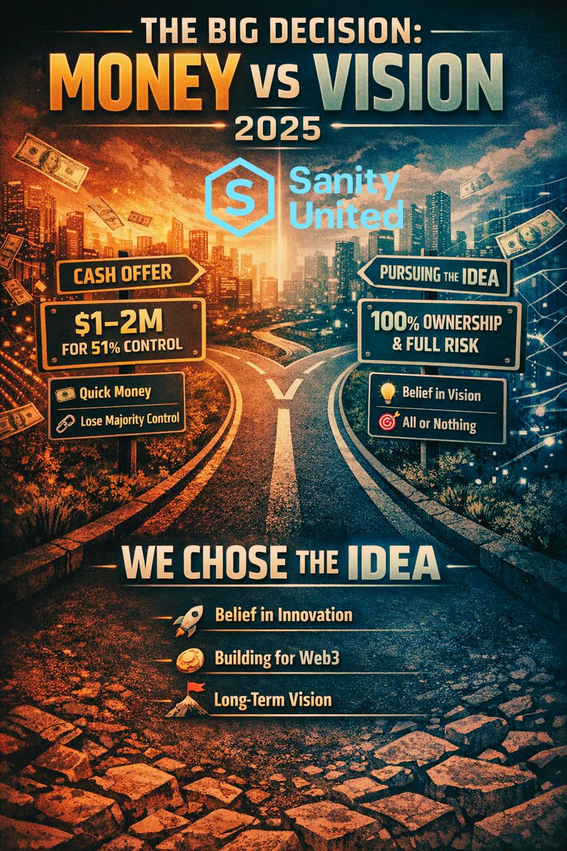 GM CT☀️
We chose vision over comfort.
Idea over shortcuts.
Ownership over easy money.
From risk to Web3 reality.
This is just the beginning.
Part 1 out now. 🚀

<a href="/sanity_united/">Sanity United</a> #sanityunited