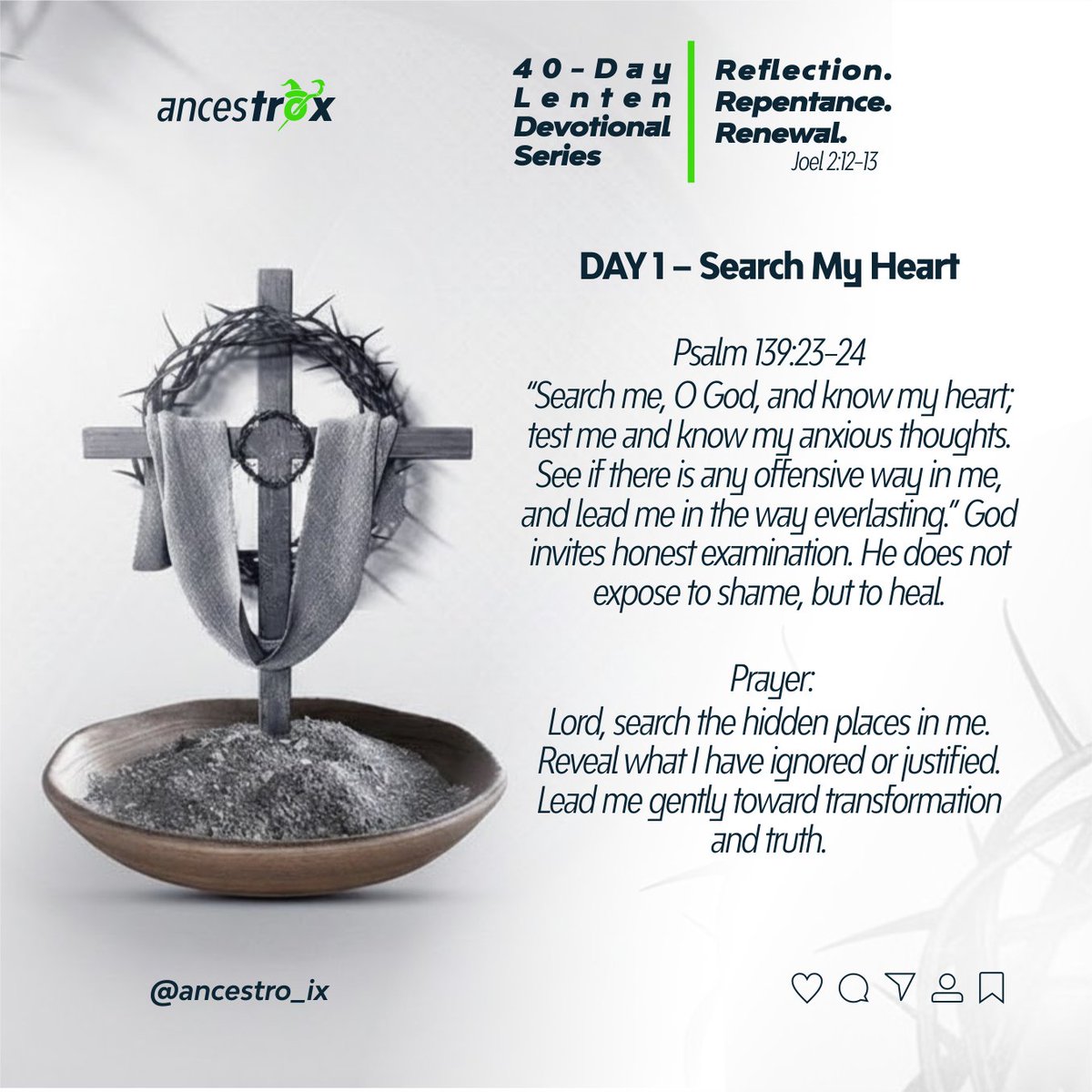 the_oreadeboye's tweet photo. Day 1 Lenten Series

PSA. 139:23-24 https://t.co/UbHZeQgXCv