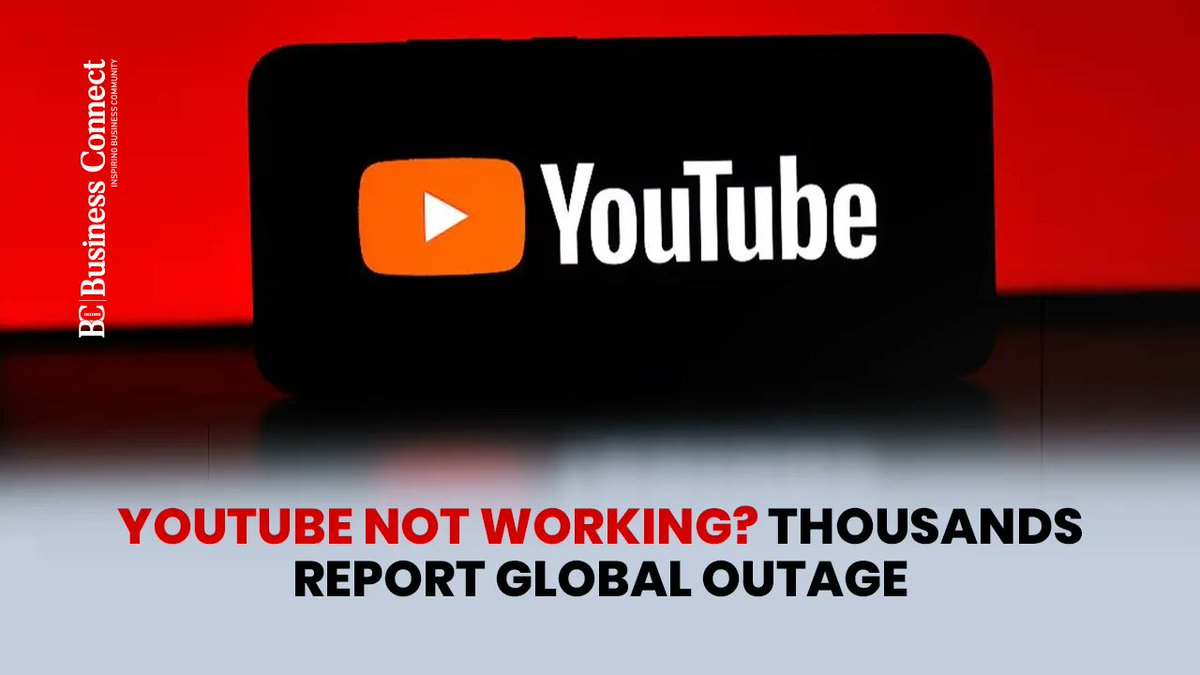 YouTube suffered a widespread global outage, with hundreds of thousands of users reporting errors and access issues across app and web platforms before services were restored.

Read More:
businessconnectindia.in/youtube-not-wo…

#youtubedown #globaloutage #technews #downdetector #youtubefix
