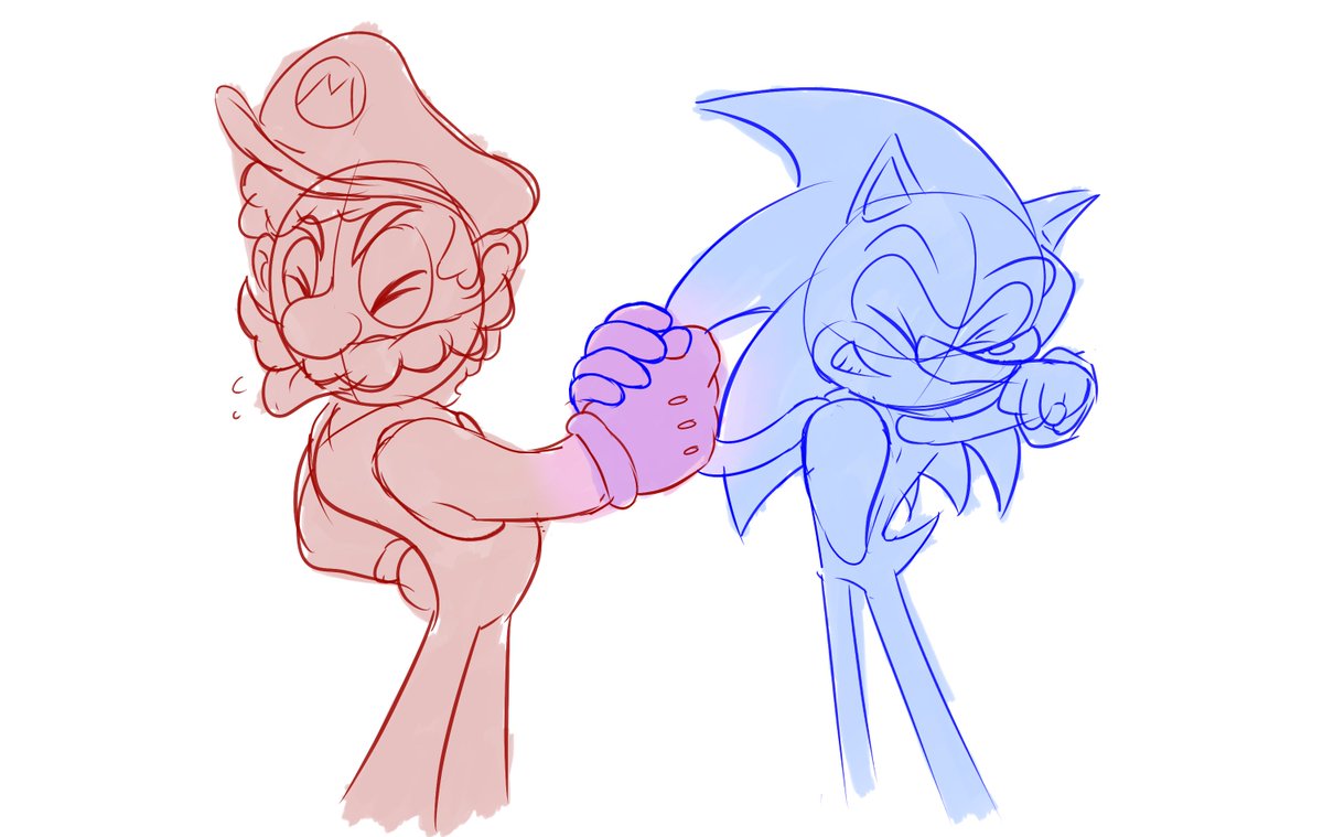 Mario vs Sonic ?

Nah, they're best friends pretending to hate each other