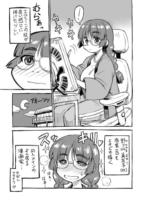 オリキャラのフタナリ同人作家ちゃんでいろいろ描きたいけど 体調不良もあって全然描けてないにゃあ…