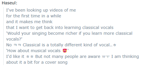 Chat highlights: Haseul gets the urge to take up classical music again (260217)

Text links:
reddit.com/r/LOONA/commen…