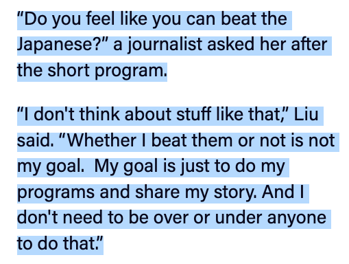 SkatingScores's tweet image. Alysa is a Spiritual Giant. ☺️