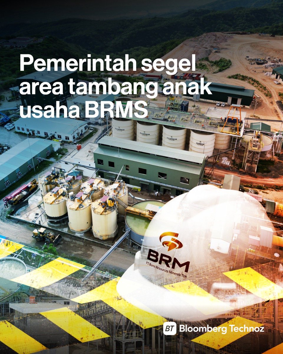Pemerintah menyegel sebagian area tambang anak usaha PT Bumi Resources Minerals Tbk yaitu PT Citra Palu Minerals di Palu karena melanggar aturan masuk kawasan hutan.

Simak selengkapnya: bloombergtechnoz.com/detail-news/99…