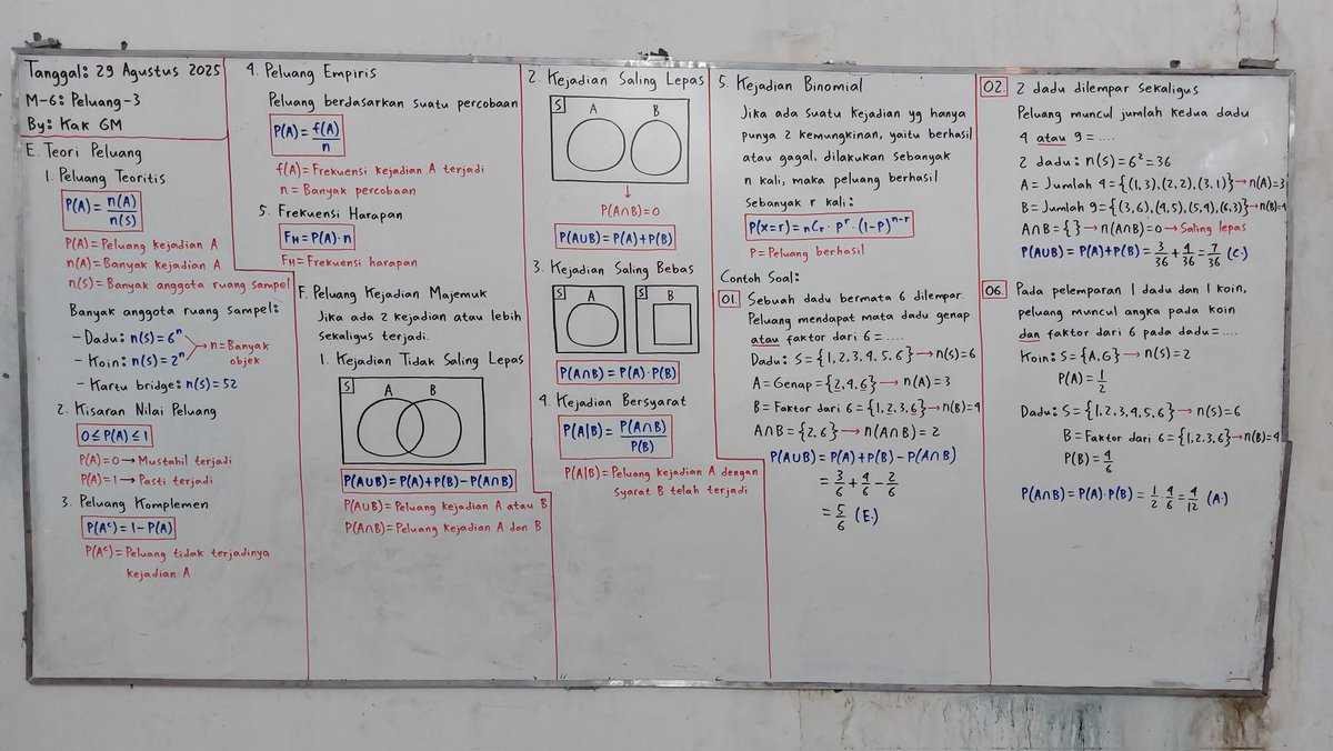 Gery_Gema's tweet image. Catatan materi Peluang