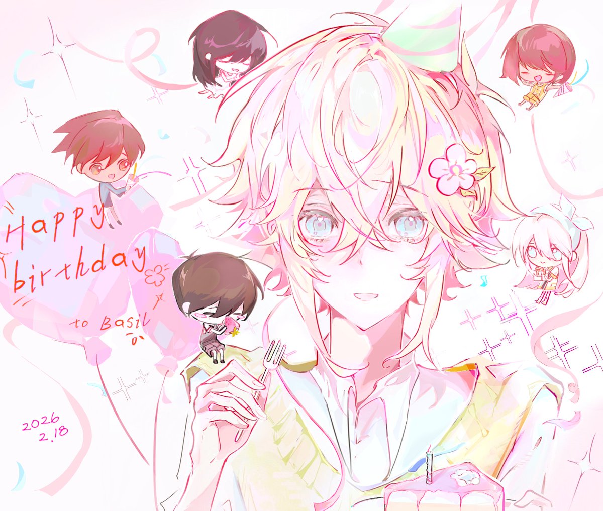 .         .             ★ * ★.. 
.*★　*.　*..*　　　★
★　　　　　      　 ★
‘*. *'　 *⁺ℋ𝒶𝓅𝓅𝓎 𝒷𝒾𝓇𝓉𝒽𝒹𝒶𝓎₊⁺♡
.    ‘★.　　          ★’
             ‘*..★
               ˗ˋˏꕤ*.ﾟ「˵2026.2.18˵」☆
                                       to Basil🌻🩷