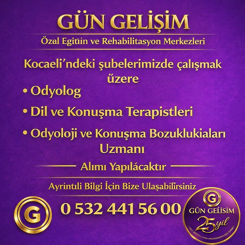 Kocaeli’de Odyolog ve Dil &amp; Konuşma Uzmanı arıyoruz.
Bir çocuğun sesine umut olmak ister misiniz?

📞 0 532 441 56 00

#İşİlanı #ÖzelEğitim