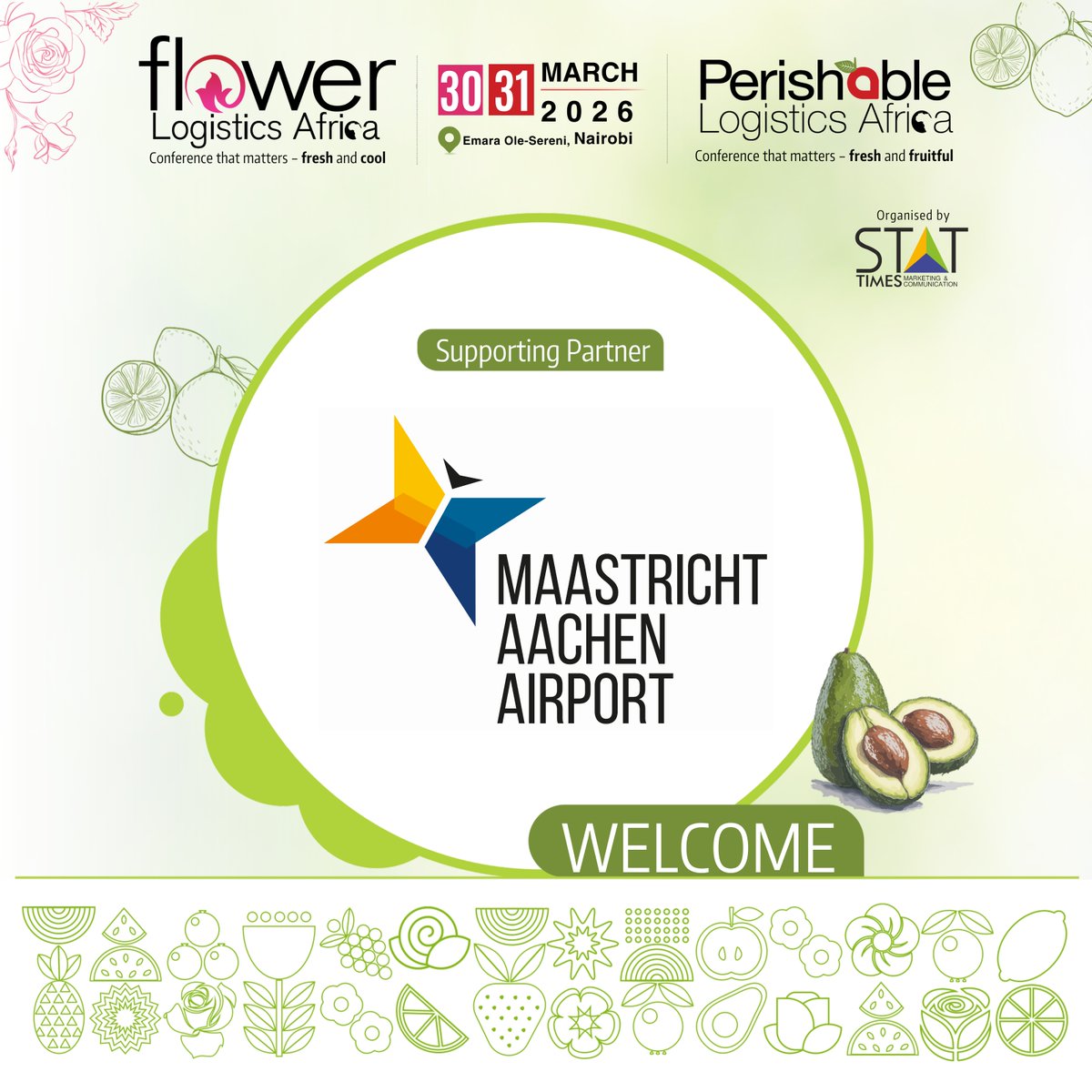 We are pleased to announce that Maastricht Aachen Airport (<a href="/MST_airport/">Maastricht Aachen Airport</a>) has joined Flower &amp; Perishable Logistics Africa (FLA &amp; PLA) 2026 as a Supporting Partner.

🔗 Event websites:
FLA 2026: statmarcomgroup.com/fla/
PLA 2026: statmarcomgroup.com/pla/

#FLA2026 #PLA2026