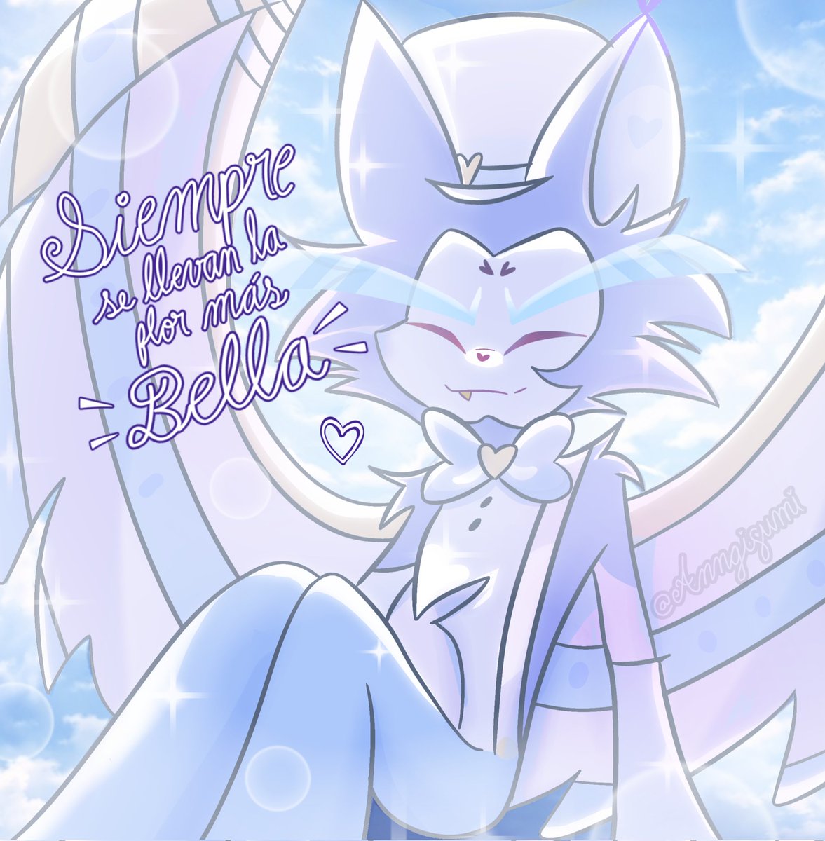 No quería quedarme sin hacer nada ante su ida. 
No se fue del todo, vive en cada recuerdo y en cada sonrisa que nos dejó<3 
— Descansa en paz Kako Zará 🕊
#huskhazbinhotel #HazbinHotel #fanart