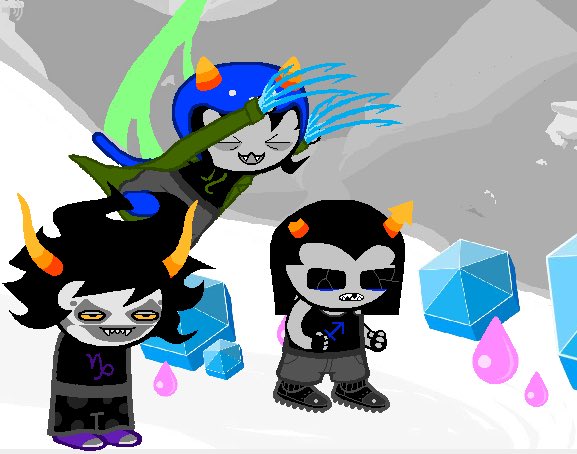 Fruityshortcak's tweet photo. Get invested in GamNepQuius. Except Gamzee pushed himself into the relationship without permission so he’s just there for the love of the game and both nepeta and equius don’t have a say in it. https://t.co/IL6BpyZp4k