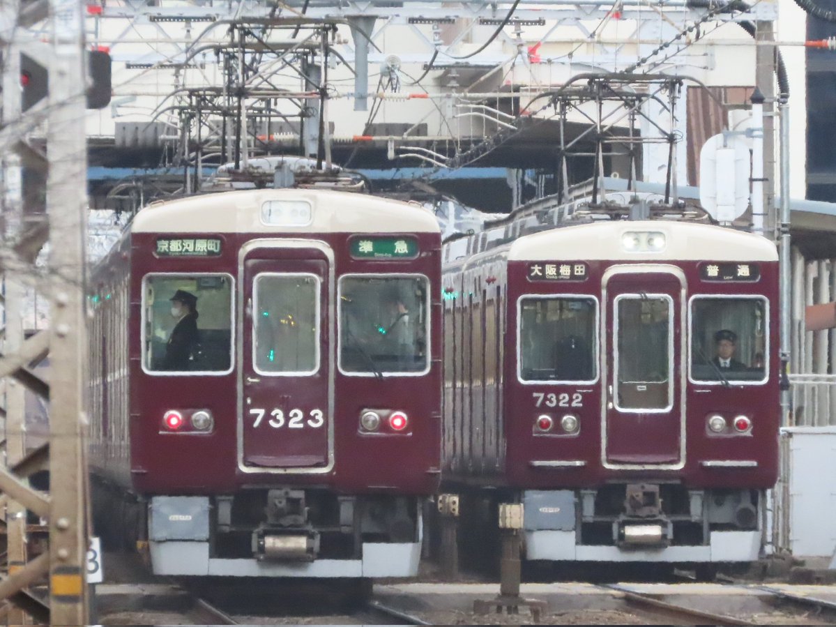 T#1244b 7322F (T#1345/普通 大阪梅田行) 今日の取替運用2本目(1244