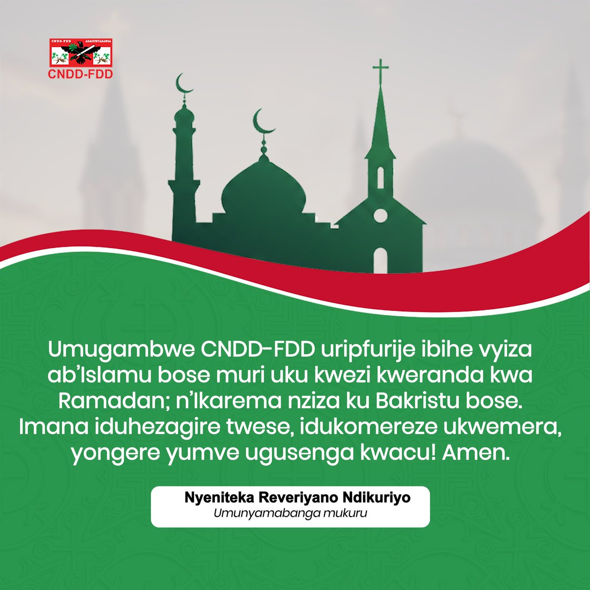 coyitungiy78935's tweet image. Umugambwe @CnddFdd ,uripfurije aba #Islams bose kuzogira ukwezi kweranda kwiza  kwa #Ramadan ;
Urongera ukipfuriza #Abakristu bose #Ikarema nziza.
@R_Ndikuriyo 🦅👏