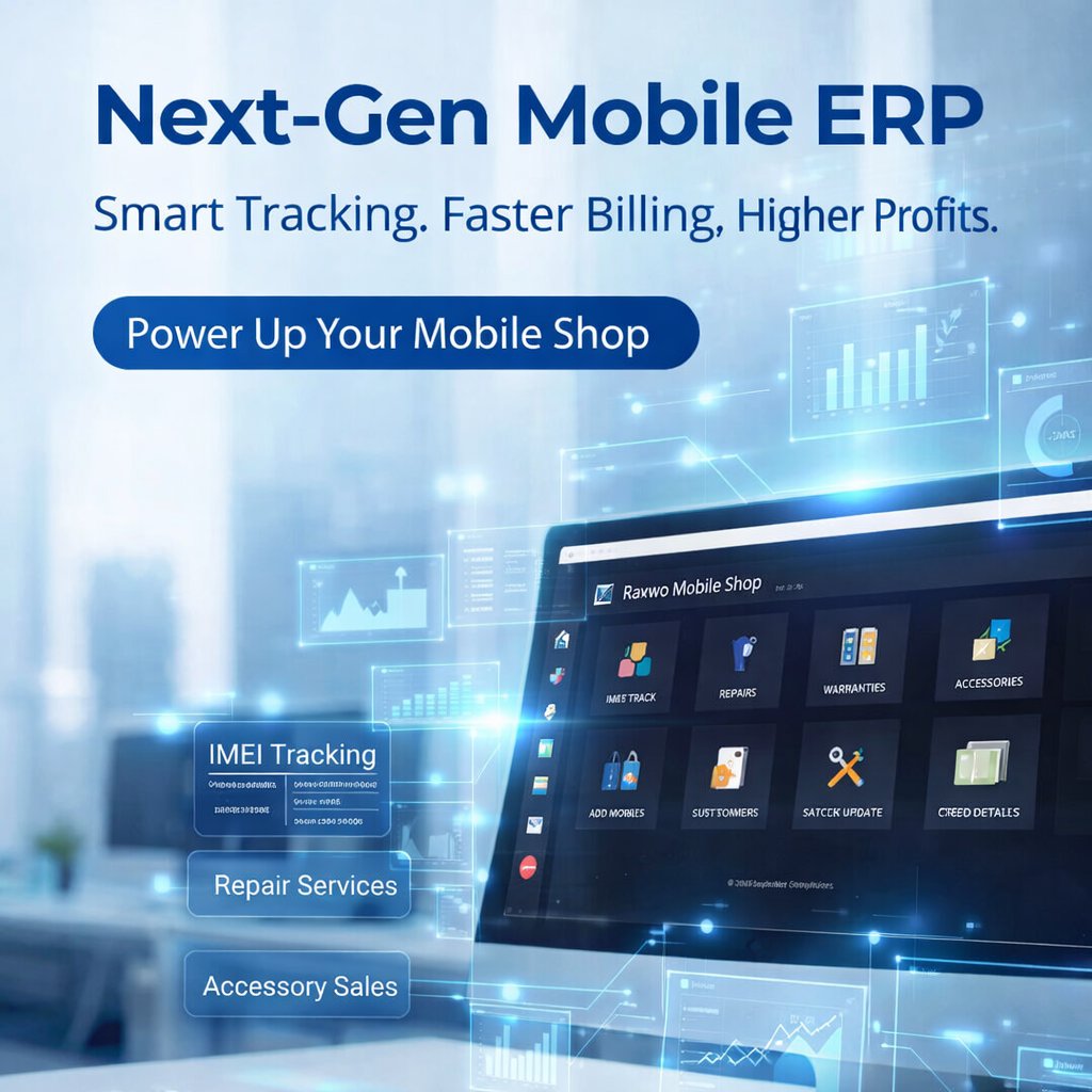RaxwoT's tweet photo. Next-Gen Mobile ERP – Complete Mobile Shop Management System

🌐 For further details visit: https://t.co/kfYiKgSFGs

#mobilebusiness #mobilebusinessowner #IMEITracking #imeitracking #possystem #possystems https://t.co/N6niMefl2P