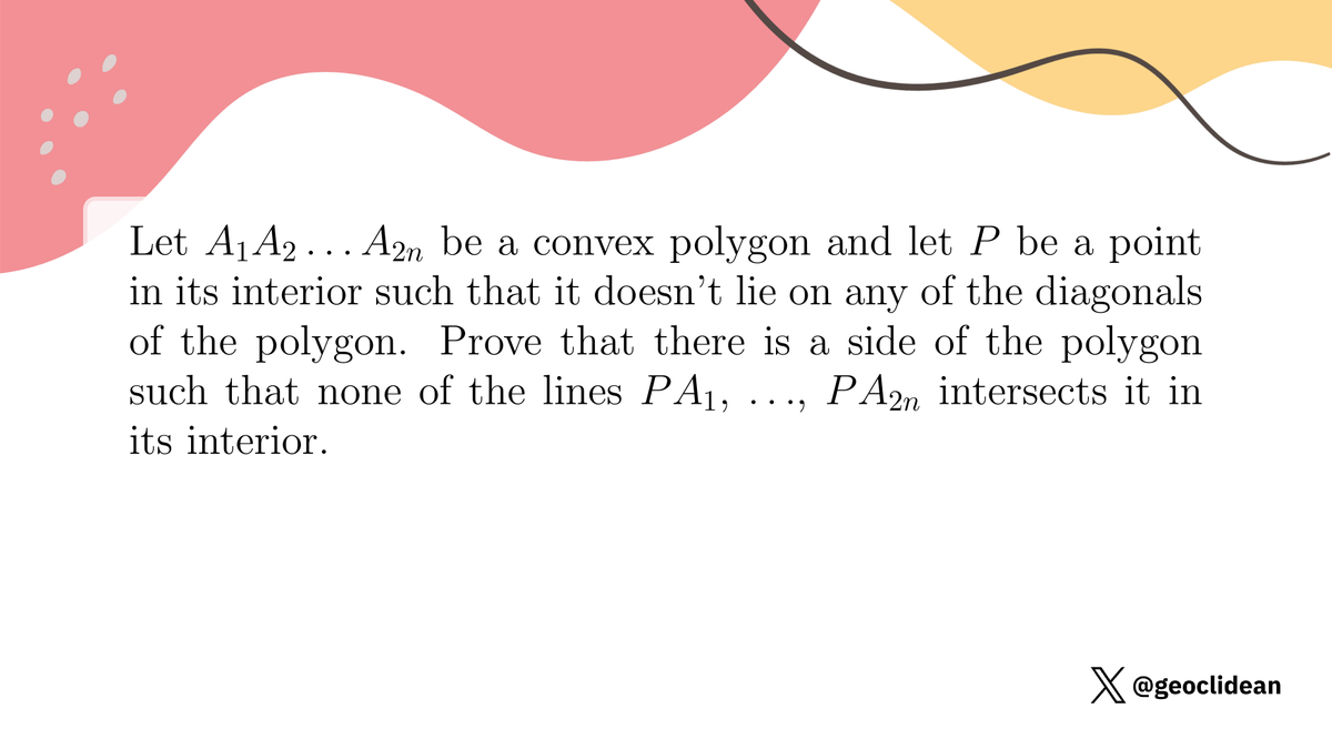 geoclidean's tweet photo. convex polygon
#Geometry #GeometricTransformation #Rotation #CombinatoricsProposed #Combinatorics https://t.co/KUzoDHH9NS