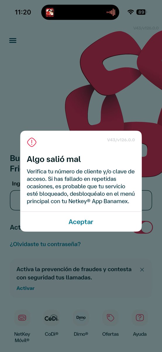 frigarciaa's tweet photo. @banamex que onda con su servicio, quiero entrar a la aplicación y no me deja https://t.co/Vb7gQufUnB