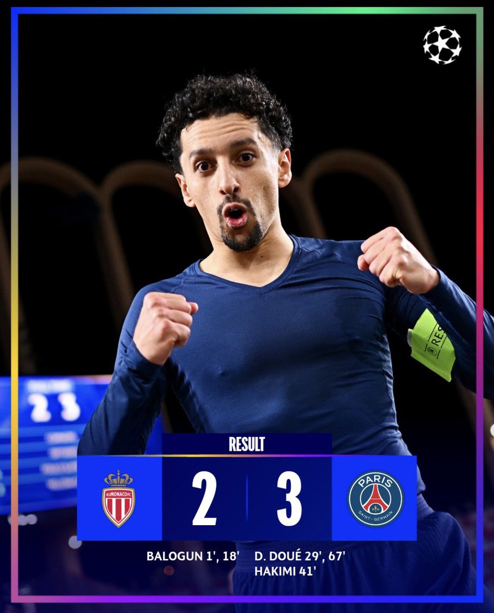 El Campeón PSG vence 3-2 a su Paisano AS MÓNACO en la ida de los playoffs de la UEFA CHAMPIONS LEAGUE.