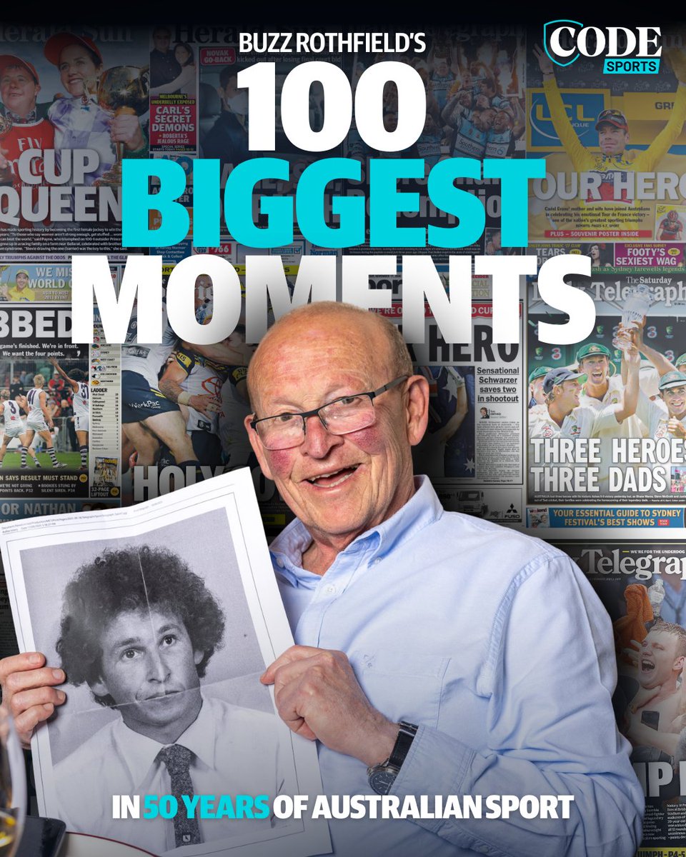 telegraph_sport's tweet image. Check out Phil ‘Buzz’ Rothfield’s 100 biggest moments in Australian sport! 🐐

TOP 100 👉 bit.ly/4azDMhw