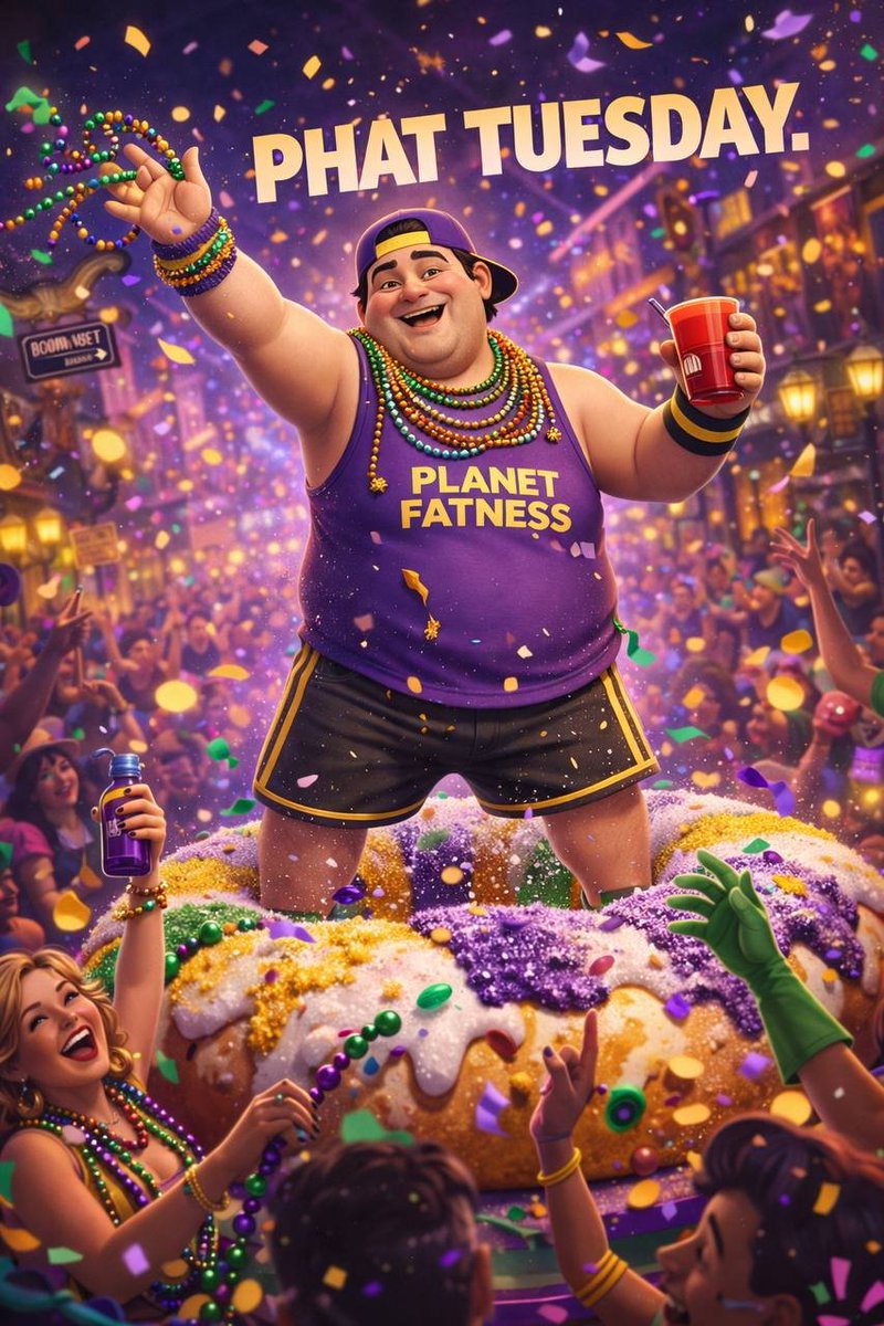 IT’S PHAT TUESDAY.

No diets.
No “healthy corrections.”
No weak portions.
We don’t trim.
We BULK.
While the timeline cries about red candles,
Planet Fatness is stacking plates and stacking holders.

This isn’t a snack coin.
This is an all-you-can-eat buffet of momentum.
Thick