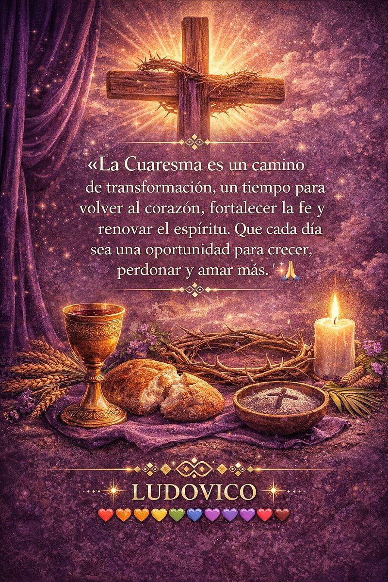ludovicoxy's tweet photo. «La Cuaresma es un tiempo de silencio, reflexión y transformación interior. Que cada paso en este camino fortalezca la fe y renueve nuestro espíritu.» 🙏🏻💜
#Cuaresma #TiempoDeCuaresma #CaminoDeConversión #Reflexión #Fe #RenovaciónEspiritual #Preparación #Espiritualidad https://t.co/BlZN2SmCS0
