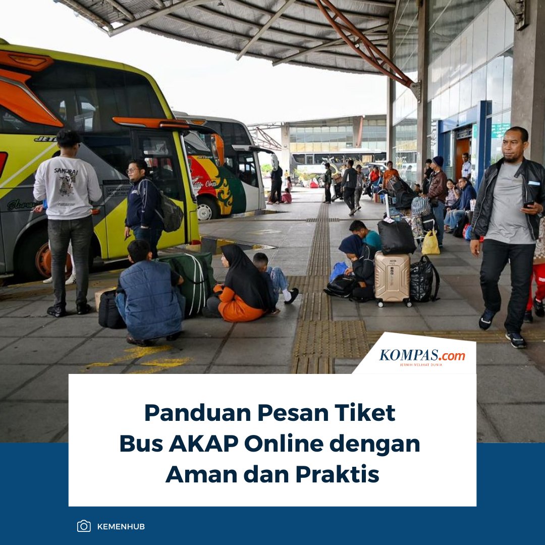kompascom's tweet photo. Pembelian tiket bus AKAP kini makin praktis. Penumpang bisa pesan secara online lewat ponsel tanpa perlu datang ke agen atau loket.
Baca Selengkapnya ๐๐ป
https://t.co/OncONqAiN1
~NA #BusAKAP #Mudik2026 #TiketOnline https://t.co/7sQHeUrtbG