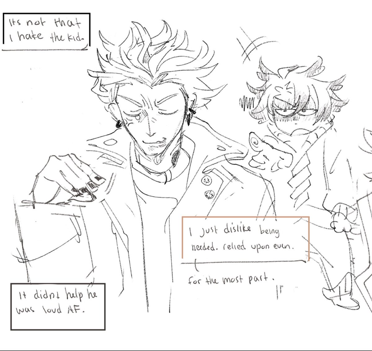 soup_eror's tweet photo. WIP!! Based on a hc tweet I saw on their relationship at the beginning.  (Ooc probs) ☂️ 🐺 #enrudo https://t.co/9LkKbDN2PA