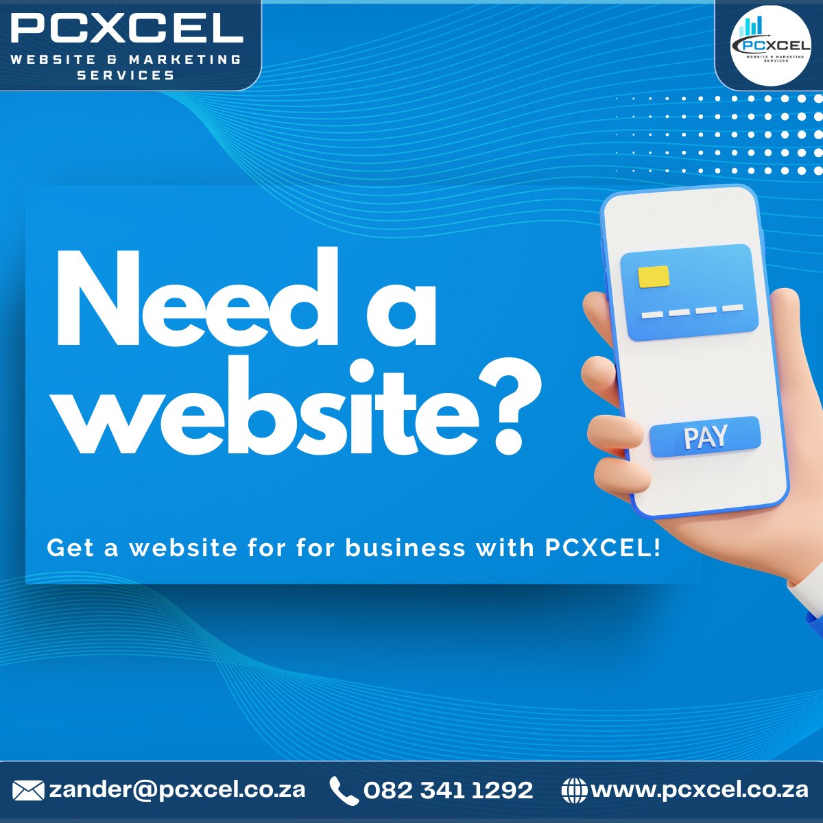 PCXCEL_SA's tweet photo. 🚀 Need a website for your business?

PCXCEL delivers design, hosting, marketing &amp; branding — all in one.

📧 zander@pcxcel.co.za
📞 082 341 1292
🌐 https://t.co/msAnRJZUVF

#PCXCEL #DigitalMarketingSA #WebDesignSA #GrowOnline #MarketingExperts #BusinessOnline #SouthAfrica https://t.co/vcduRICleO
