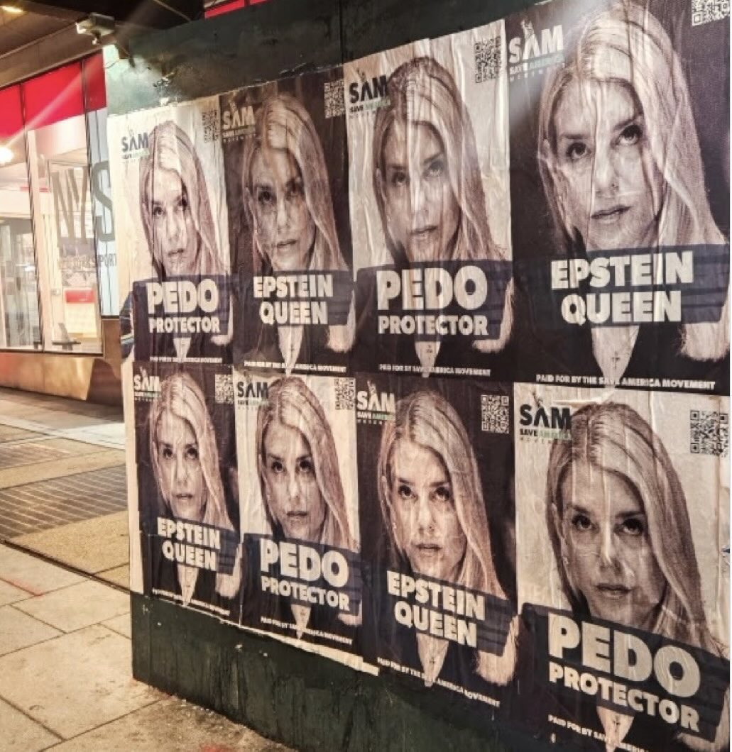 There are posters calling out Pam Bondi all over DC. It’s well-deserved.