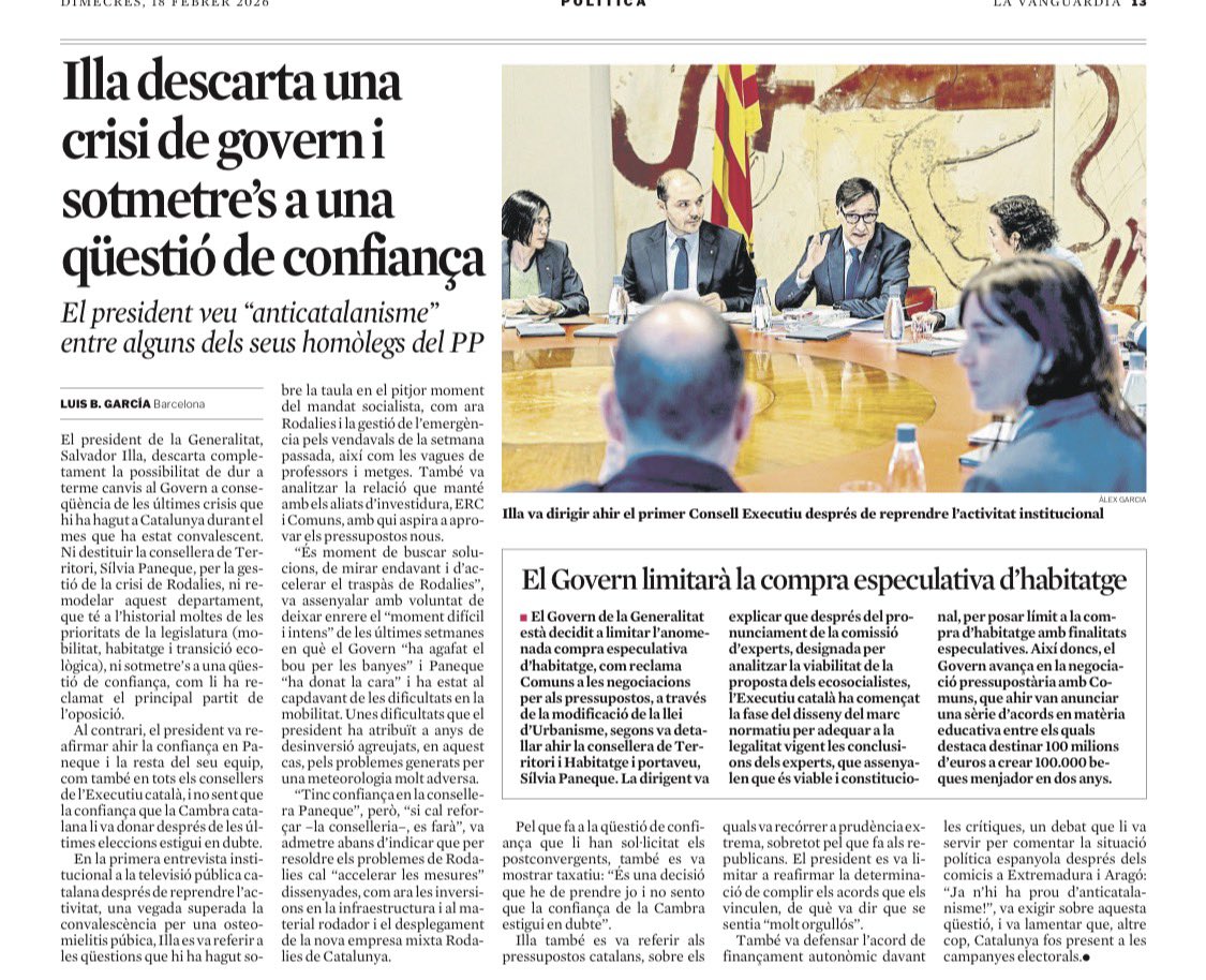 XaviVidi's tweet photo. Una bara de mesurar Caos i Crisis diferent a la dels Catalans
Caos a #Rodalies
Caos de #Mobilitat
Vagues a #Sanitat
Vagues a #Ensenyament
Vages al #PrimerSector
…
Si la bara de mesurar del President Illa no és l’adhient i no hi ha autocrítica el resultat no serà mai l’esperat https://t.co/GL15UHG3ns