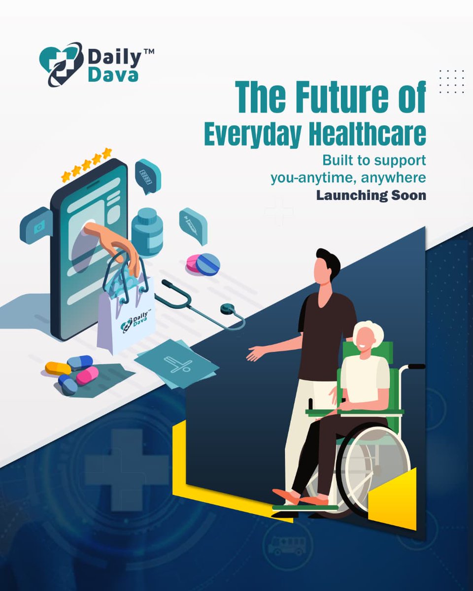DailyDava's tweet photo. Healthcare, reimagined at your fingertips. Daily Dava is bringing the future of everyday healthcare closer—anytime, anywhere. From consultations to care essentials, we’re building smarter support for you and your loved ones. 
Stay tuned for our launch. https://t.co/5yjCxFIEp4