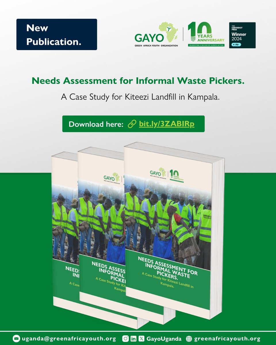 GayoUganda's tweet photo. New Publication: #NeedsAssessment for Informal #WastePickers at Kiteezi Landfill, #Kampala.
Our new report highlights their realities, challenges & opportunities for inclusive #waste systems.
📘 Download here: https://t.co/PVhku0oqqm
#WasteManagement #ClimateAction
@KCCAUG https://t.co/rPryECUGdW