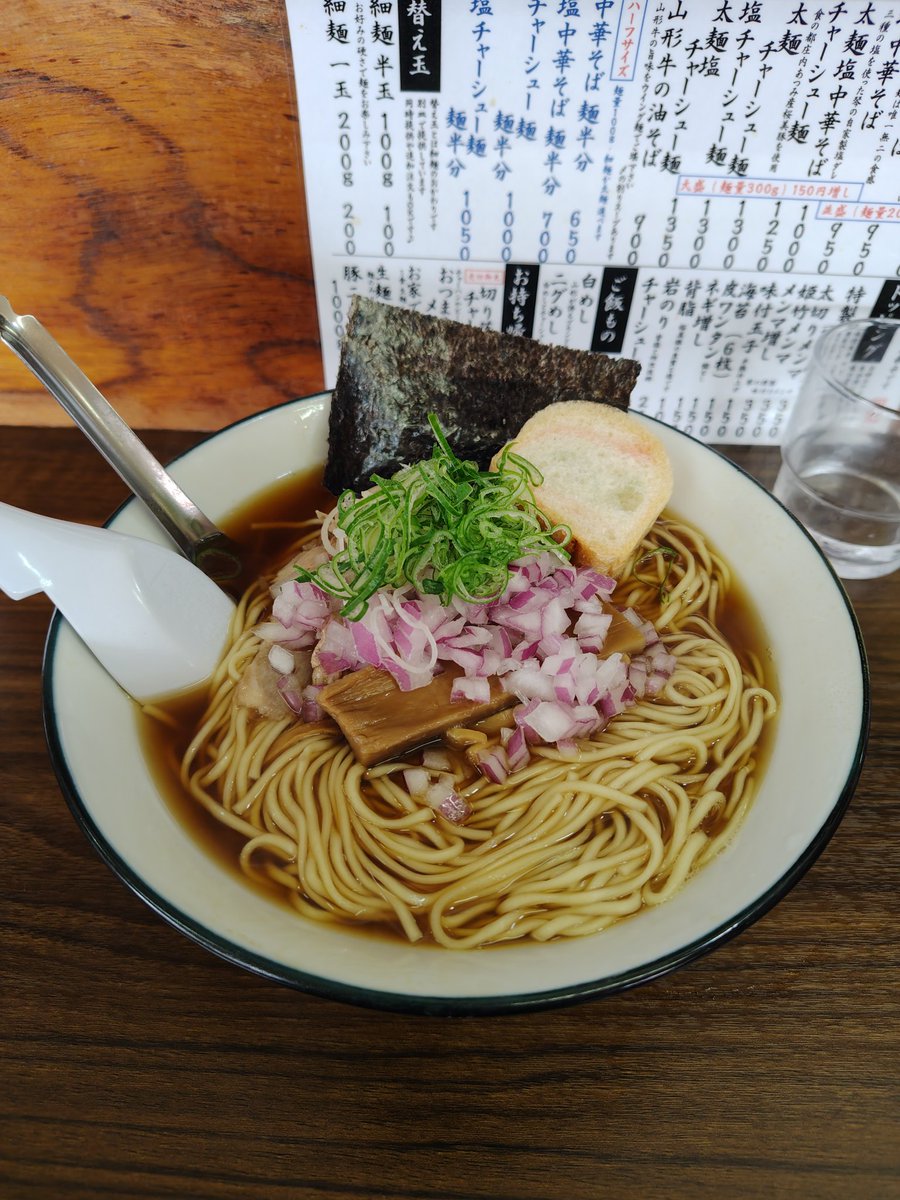 NoodlesMania's tweet photo. 中華そば 琴の  鶴岡市羽黒町
本日の限定 ワニエソラーメン¥1000
大盛+¥150
ごちそうさまでした。 https://t.co/V5CrWn8o32