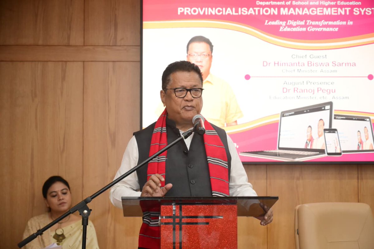 ranojpeguassam's tweet photo. Accompanied HCM Dr. @himantabiswa at Lok Sewa Bhawan as he launched the Provincialisation Management System (PMS 1.0), a key digital initiative to ensure transparency, equity, and efficiency in the provincialisation of educational institutions and their teaching and non-teaching staff.

Developed under the Department of Higher and School Education, PMS 1.0 will facilitate provincialisation of eligible venture educational institutions in accordance with The Assam Education (Provincialisation of Services of Teachers and Re-Organisation of Educational Institutions) Act, 2017, as amended.

The PMS portal (https://t.co/ryEMjtmuZM) and detailed SOPs are available at:

* https://t.co/nSibnblNEh
* https://t.co/Xz5FJeP9Zc
* https://t.co/NGFpfMfoiy