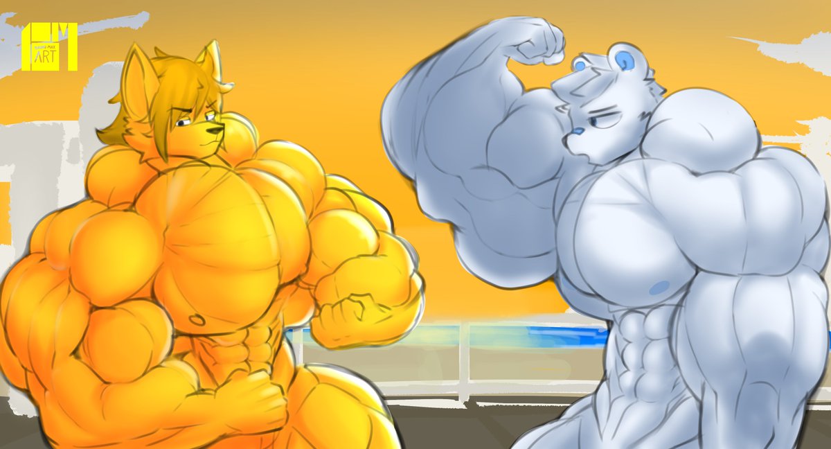 BrunoFurShork's tweet photo. Flexing with gym bro
@taiko_sihori 
@marshiro_bear https://t.co/vdD9BNK7DU