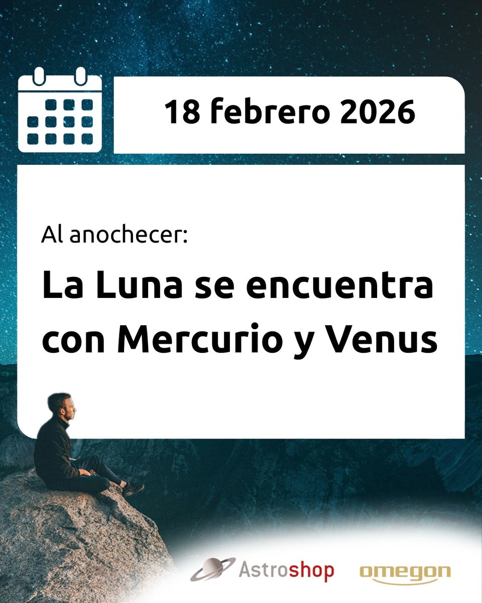 Una noche muy especial: una delicada Luna creciente 🌙 se une a los planetas Mercurio y Venus en el crepúsculo.

👉 Todos los eventos astronómicos: astroshop.es/blog/?p=59939

#Astroshop #Omegon #Astronomia #Astrofotos #Luna #Mercurio #PlanetaVenus