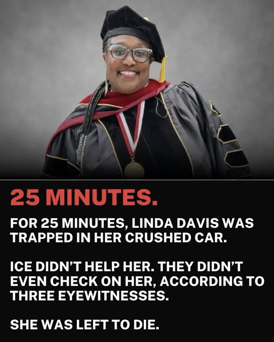 yungndoomed's tweet image. LINDA DAVIS WAS KILLED IN A CAR CRASH DURING AN ICE CAR CHASE. THIS WAS PREVENTABLE. THEY DID NOT HELP HER. THEY LET HER DIE. SAY HER NAME.
