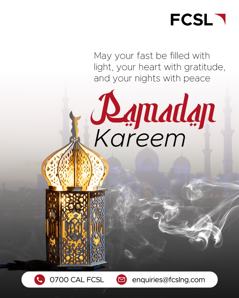 FCSLNG's tweet photo. Wishing you endless peace, mercy, and blessings in every prayer and every moment.

Ramadan Kareem 🌙 https://t.co/JMF0ldszd4