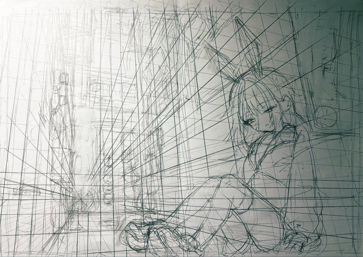 おまけの下描きです 