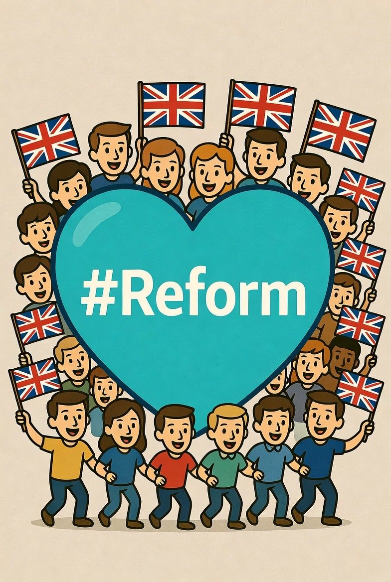 Fellow Reformers 🩵

We’ve had a lot of hate directed at us lately, but that doesn’t change how proud I am of the incredible support network we’ve built – and I’m right here in it with every single one of you!

Stay strong, stay united - We’ve got this! 💪🩵🇬🇧
#ReformUK #MBGA