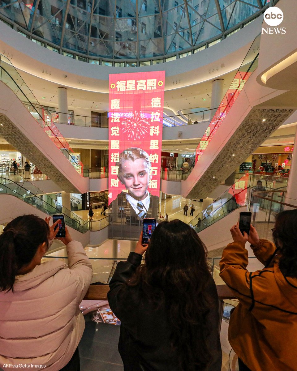 ABC's tweet image. "Harry Potter" character Draco Malfoy has become an unlikely mascot for Lunar New Year in China this year.

His popularity is because the transliteration of his surname contains the Chinese characters for "horse" and "good fortune", making him an auspicious omen for the year.