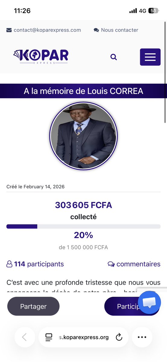 Bonjour la famille, tout d’abord saint temps de carême et bon Ramadan Kareem à tous 🙏🏾❤️. Merci encore du fond du cœur pour les partages et les participations, nous sommes 464.100fr cfa sur la cagnotte à savoir 31%🥺. Passer de 11% à 31% en 24h c’est dingue la famille ❤️🙏🏾.
J’en