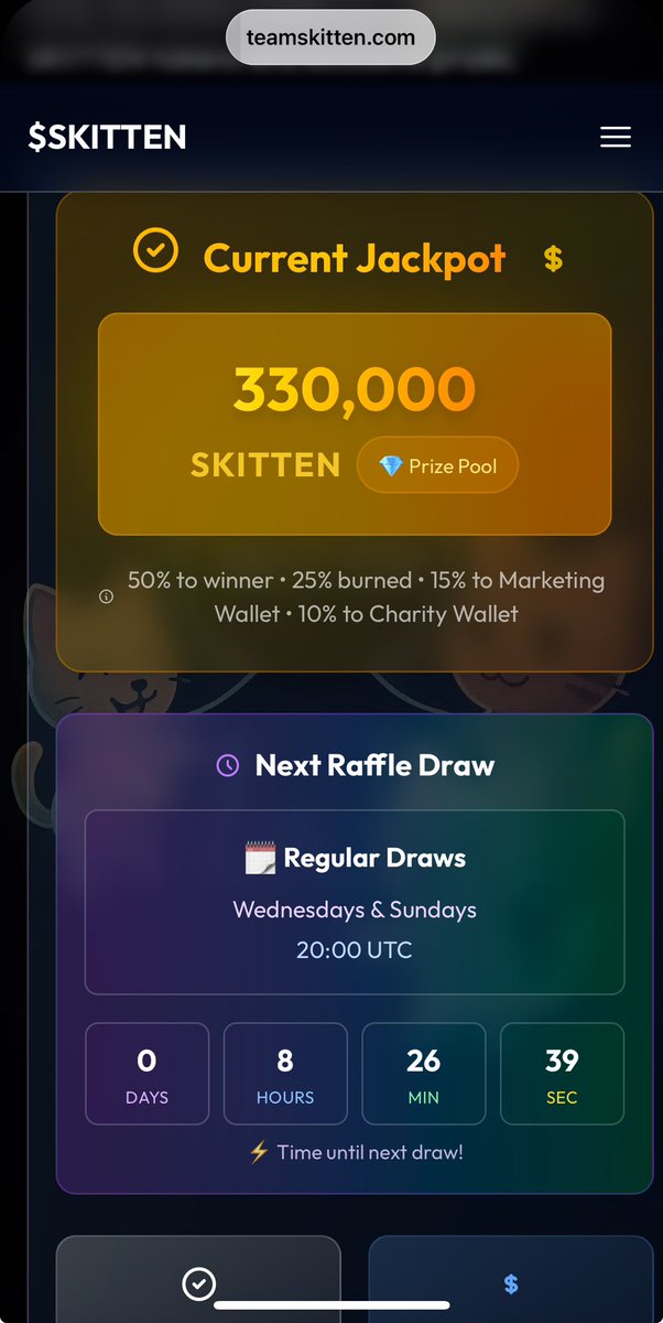 OfficialSkitten's tweet image. As you wait for the crypto market to pick up again…
Participate in our lottery jackpot🎰and win amazing prizes worth your time.

Here:teamskitten.com/raffle

Visit it,check it out and participate before you miss out after countdown.

#lottery #目黒蓮誕生祭2026 #crypto #paokaek