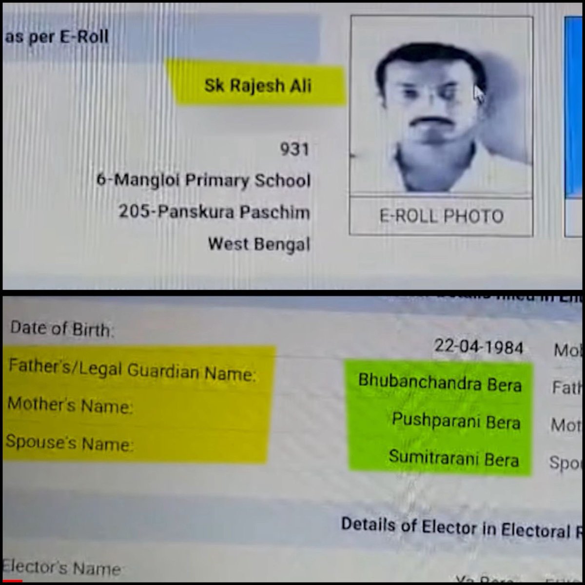 Sk Rajesh Meet Mamata Banerjee’s voters. Father – Bhubanchandra Bera Mother ...