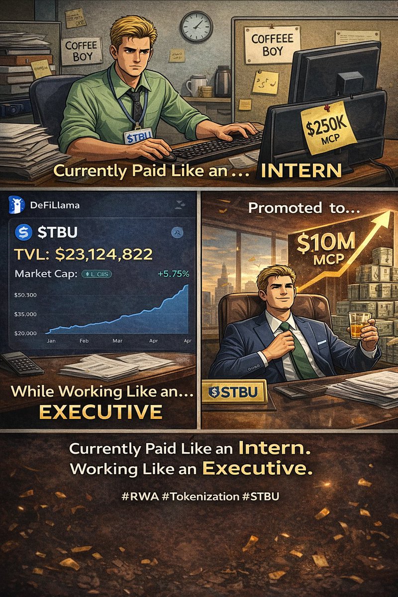 $STBU sitting at ~$250K mcap…
But <a href="/DefiLlama/">DefiLlama.com</a> shows ~$23M #TVL 

Let that sink in.

Most projects pray for TVL like that at $5M–$20M mcap.

Intern valuation.
Executive fundamentals.
Promotion loading… 👀🔥

#RWA #Tokenization #DeFi