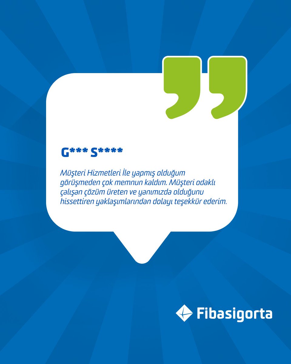 Görüşleriniz bizim için çok kıymetli! Güzel yorumlarınız için teşekkür ederiz. 💚
 
 #Fibasigorta