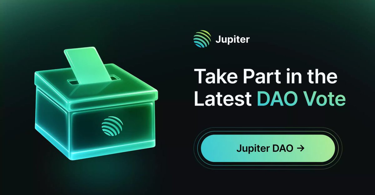 CryptoApeMode's tweet image. ⚠️ Attention JUP Holders: You are able to take part in important voting
Jupiter announced ➤ all voters will receive a 1.5x $JUP boost!

✅ vote.jup.ag-proposal.online/C5XRDvjHZXmMs4…

💬 Voting Topic: Distribution of #JUP 🗳
🎯 Distribute one week after the vote
🎯 Send 700M $JUP into lockup until
