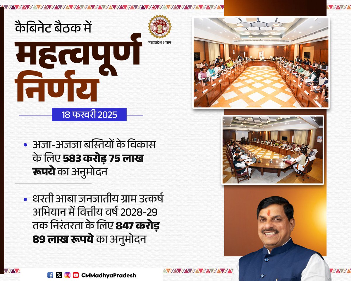 <a href="/DrMohanYadav51/">Dr Mohan Yadav</a> #CMMadhyaPradesh #CabinetDecisionMP