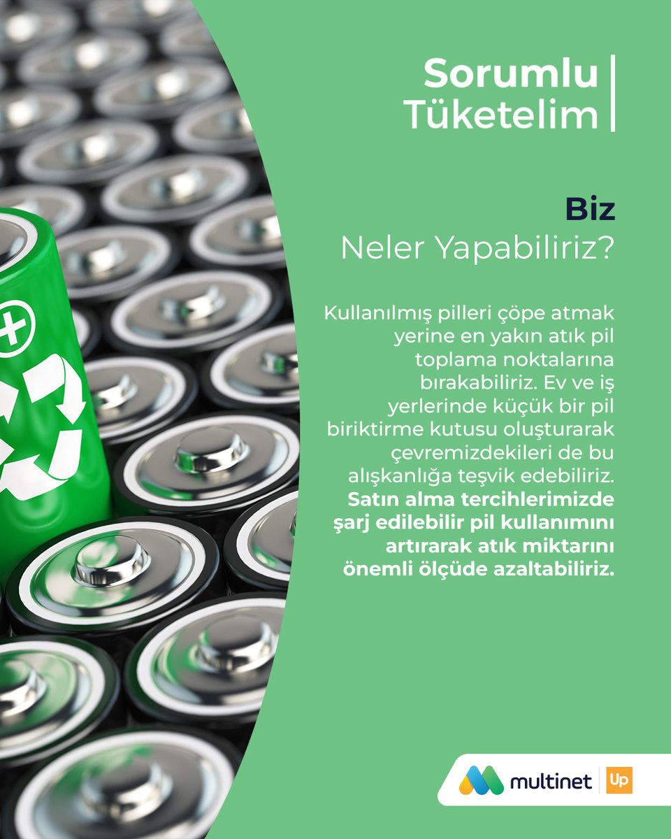 multinetcomtr's tweet image. Enerjimiz doğru yere gitsin. 🔋

Atık pilleri doğru şekilde geri dönüştürmek; toprağımızı, su kaynaklarımızı ve geleceğimizi korumanın en basit ama en etkili adımlarından biridir. 🌍

#MultinetUp #SorumluTüketelim