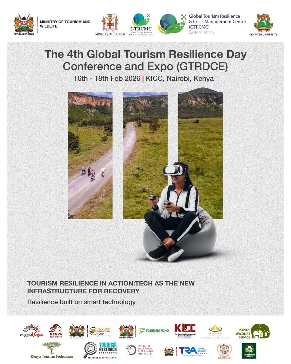 BugzMaingi's tweet photo. Tourism is one of the world’s most shock-sensitive sectors. 

At #GTRDCE2026 in Kenya, Day 3 spotlights Innovation &amp; Digital Resilience — where data, digital tourism systems, demand forecasting, skills development &amp; research power recovery and crisis response. Stronger systems. https://t.co/GJDXZi3nCC