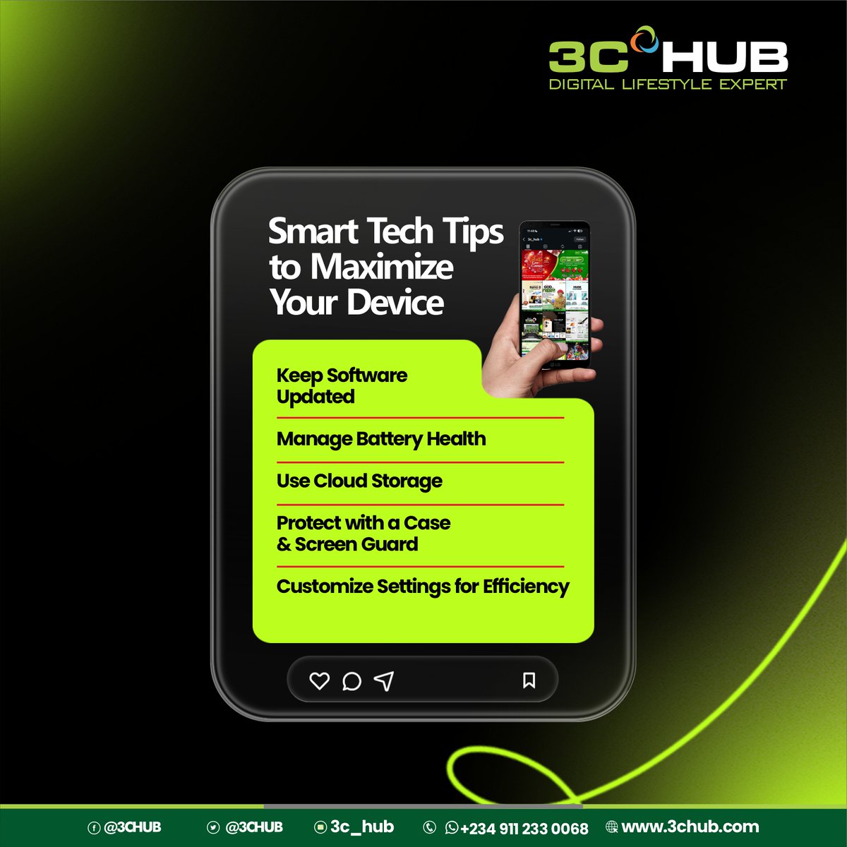 3CHUB's tweet photo. Upgrade your digital lifestyle!!!
Keep your device at its best with these smart tech tips.
#DigitalLifestyle #SmartTechTips #3chub https://t.co/gzzVwIEfWf