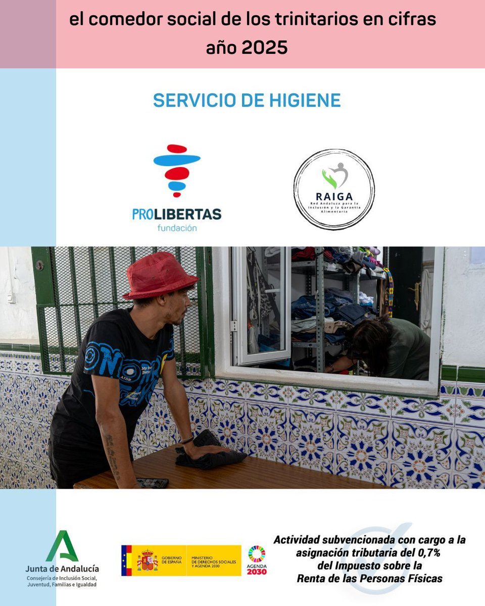 FProlibertas's tweet photo. La higiene también es dignidad. 💧
Una ducha caliente, ropa limpia y un espacio seguro pueden devolver la esperanza a quien más lo necesita.
En nuestro servicio de ducha y ropero, junto a @raiga.rrss y el apoyo de @igualdadandalucia, acompañamos en situaciones de vulnerabilidad. https://t.co/9e6R4vFYzG